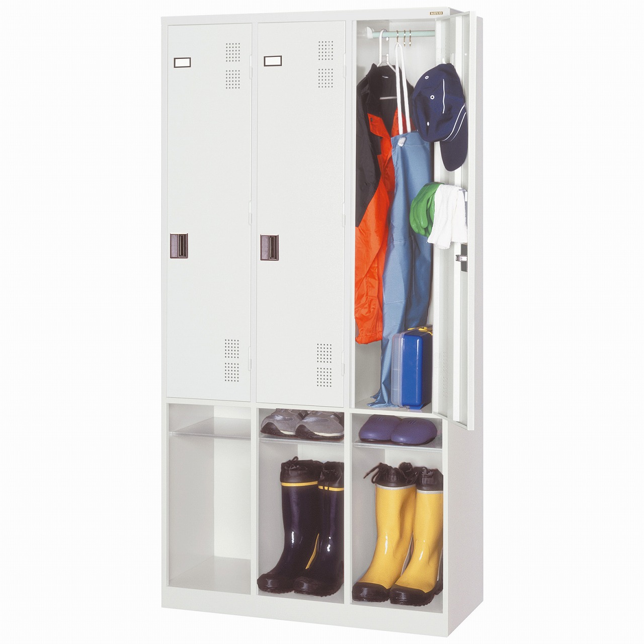 個人単位で分別収納、汚れうつりを防止できるスチールロッカー｜FREE